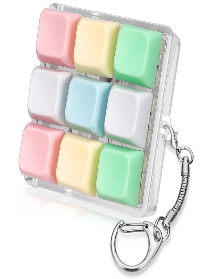 DEARIDAP Keyboard Fidget, 9-in-1 Keyboard Keychain Push Bubble Sensory Fidget Keychains, Anxiety and Stress Relief Gifts for Adults Friends (Rainbow Colors) - Image 1